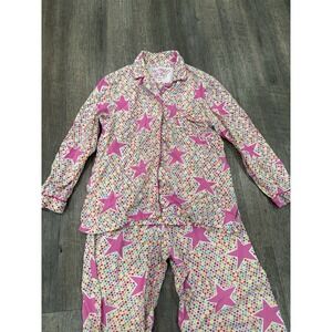 VTG  Victorias Secret Pajama PJ Set Pink‎ Stars Small Cotton Vintage Y2K 90's